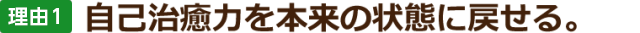 理由1:自己治癒力を本来の状態に戻せる。